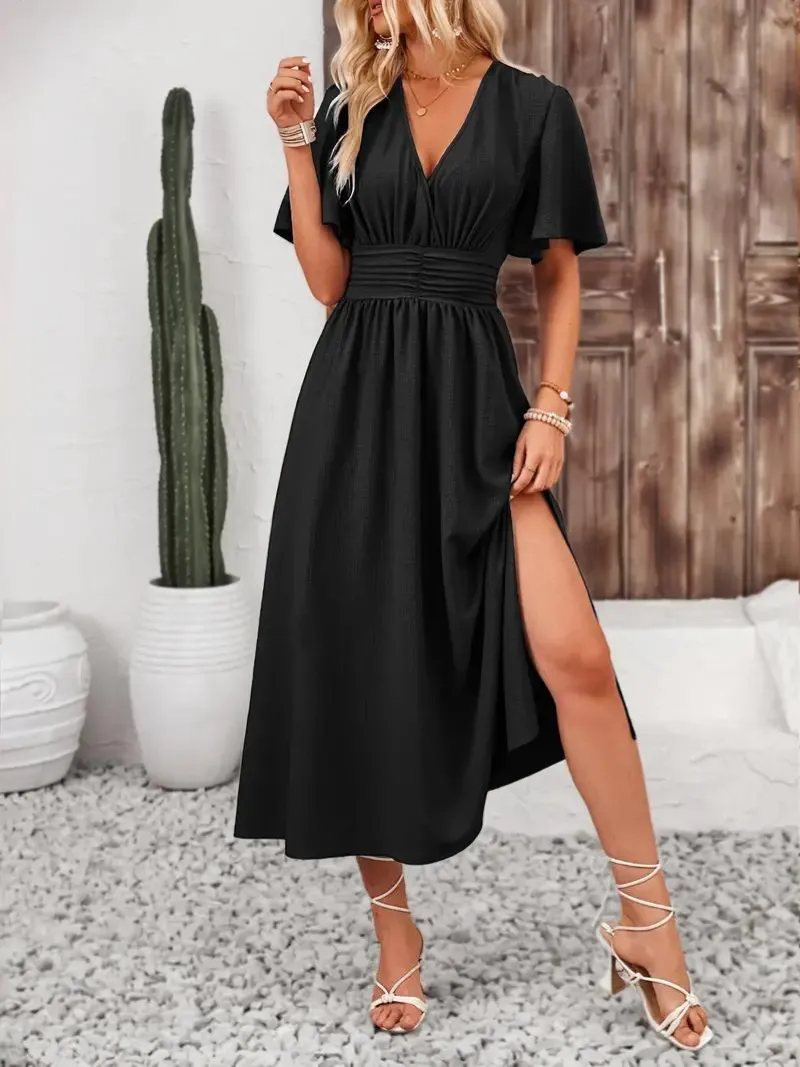 Becky - Women's Long Dress Short Sleeve V-Neck Maxi Sundress sold by Northstyle Fashion product image thumbnail 2