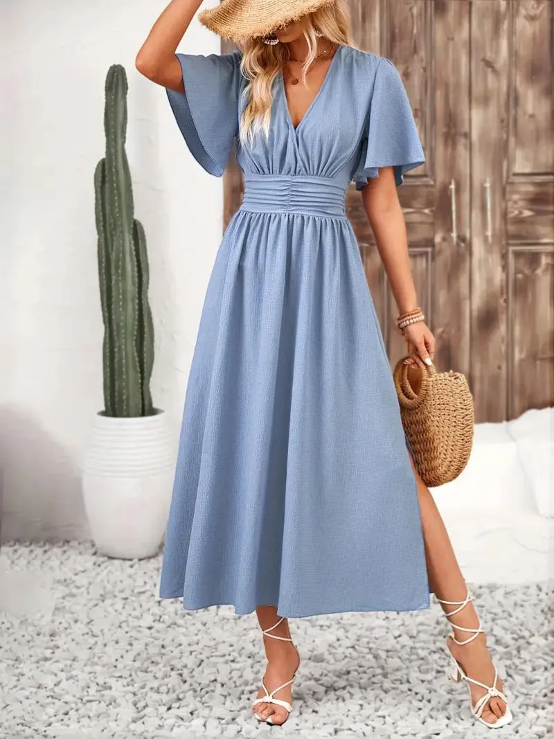 Becky - Women's Long Dress Short Sleeve V-Neck Maxi Sundress sold by Northstyle Fashion product image thumbnail 3