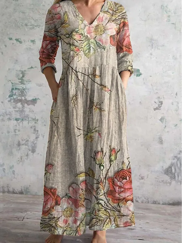 Romy - Floral Maxi Dress (Plus Size Available) made by Northstyle Fashion