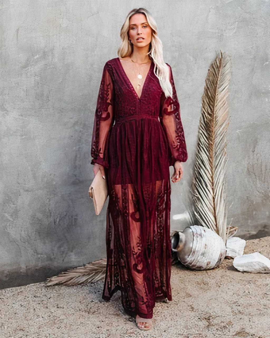 Nora - Women’s Sheer Floral Lace Maxi Dress sold by Northstyle Fashion product image thumbnail 3