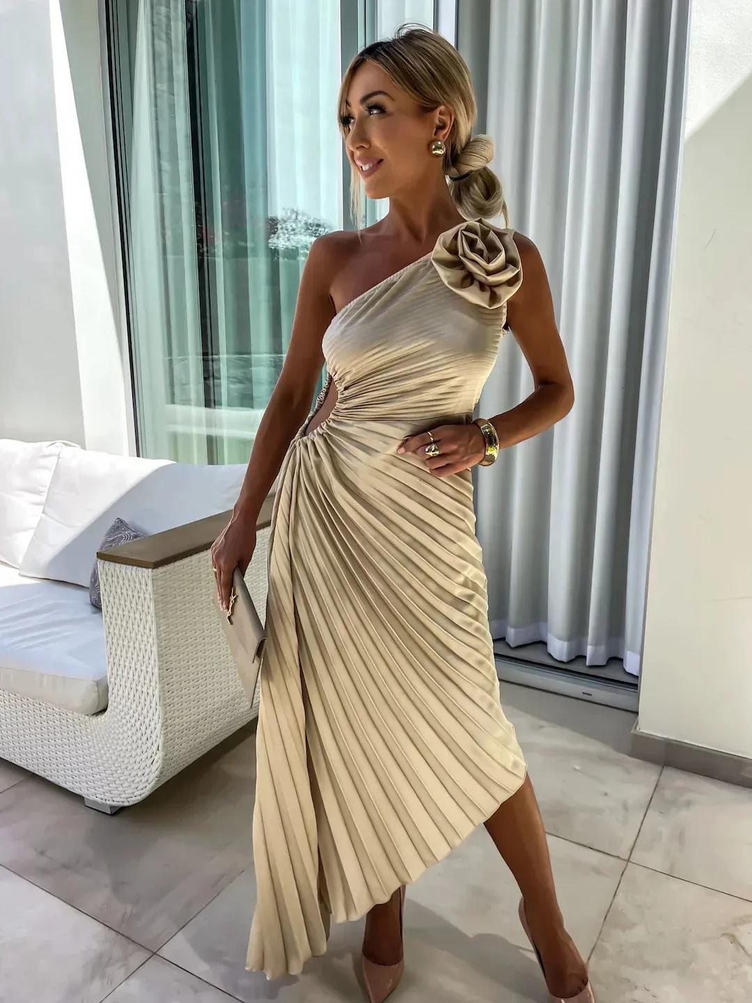 Lily - Romantic Floral One-Shoulder Dress sold by Northstyle Fashion product image thumbnail 3