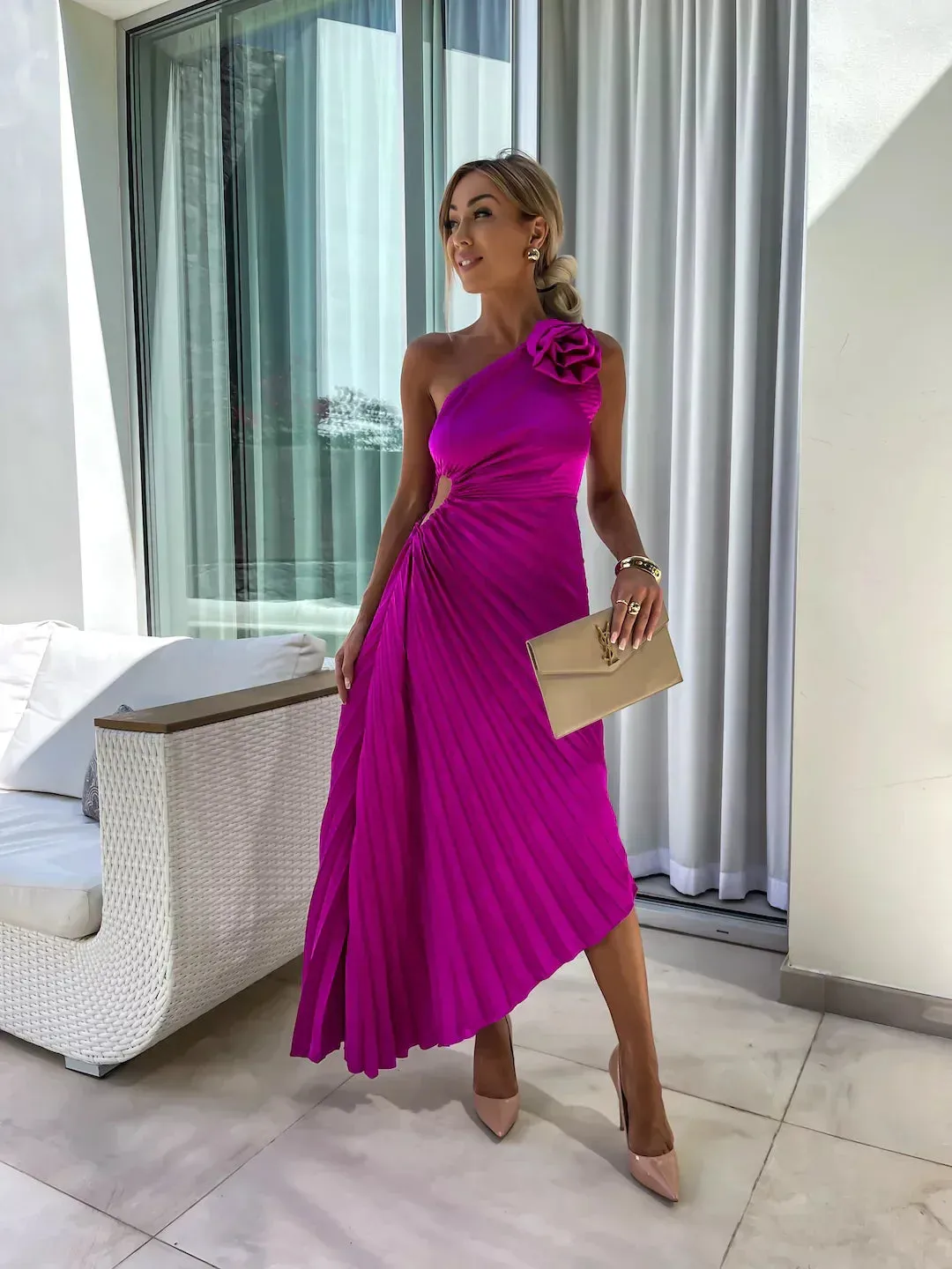 Lily - Romantic Floral One-Shoulder Dress sold by Northstyle Fashion product image thumbnail 4