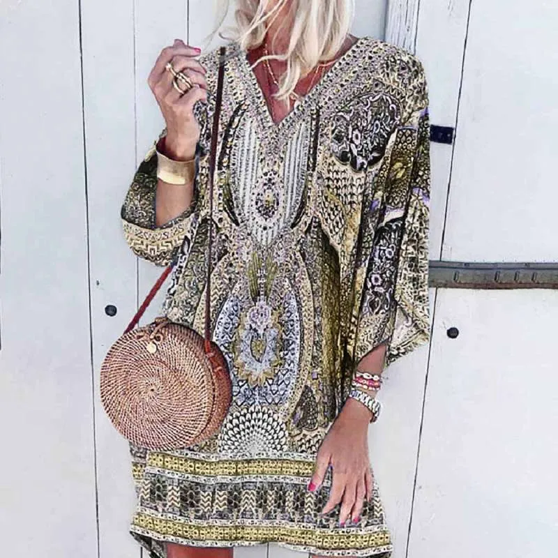 Sasha - Boho-Inspired V-Neck Kaftan Dress sold by Northstyle Fashion product image thumbnail 3