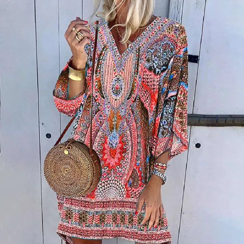 Sasha - Boho-Inspired V-Neck Kaftan Dress sold by Northstyle Fashion product image thumbnail 2