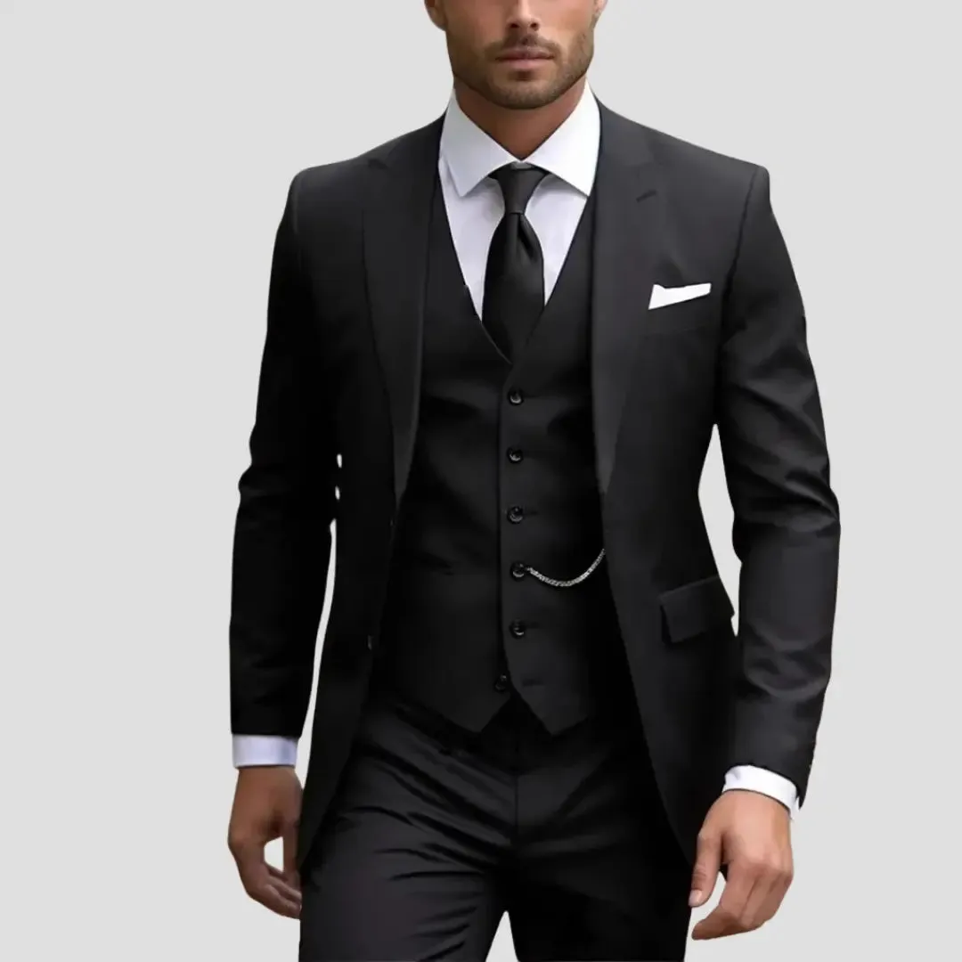 Men's Three-Piece Suit Tailored Slim Fit Blend for Weddings and Groomsmen sold by Northstyle Fashion