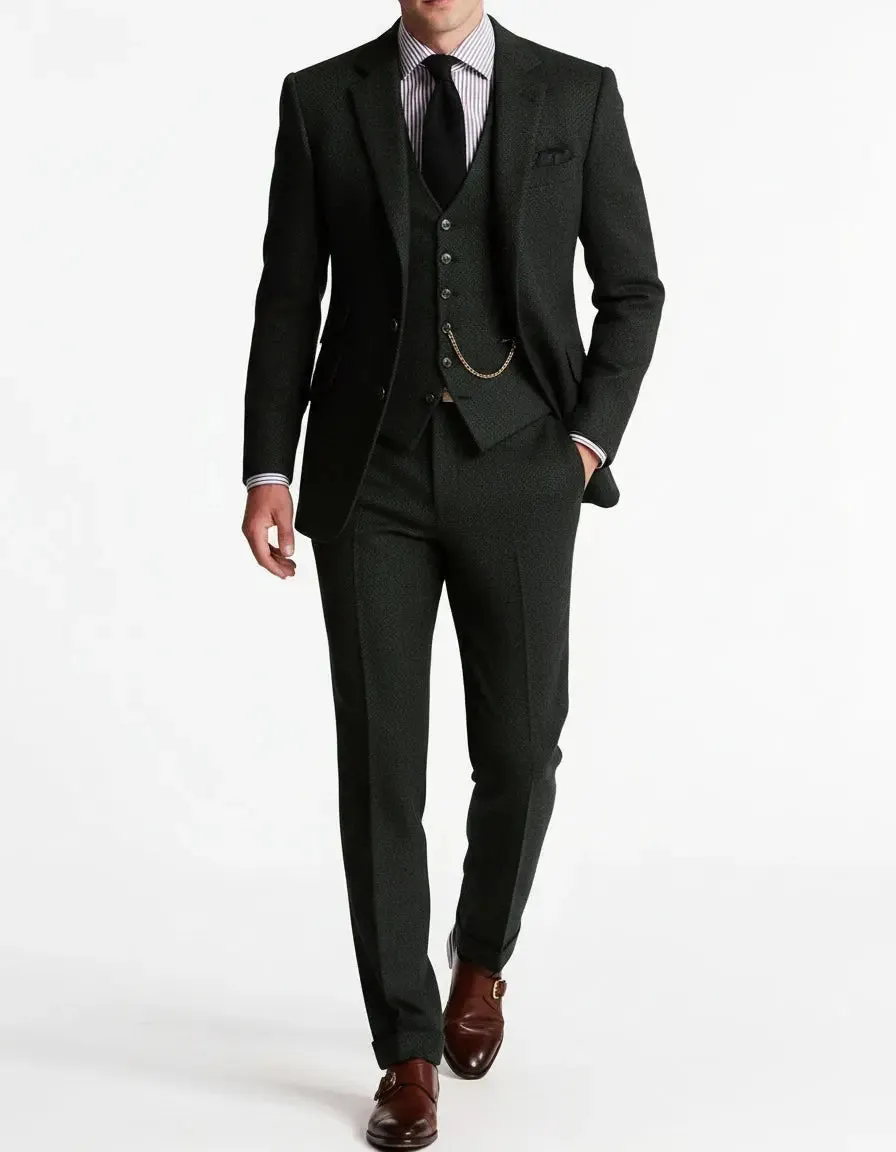 Men’s 3-Piece Tuxedo – Classic Tweed Tailored Suit sold by Northstyle Fashion product image thumbnail 2