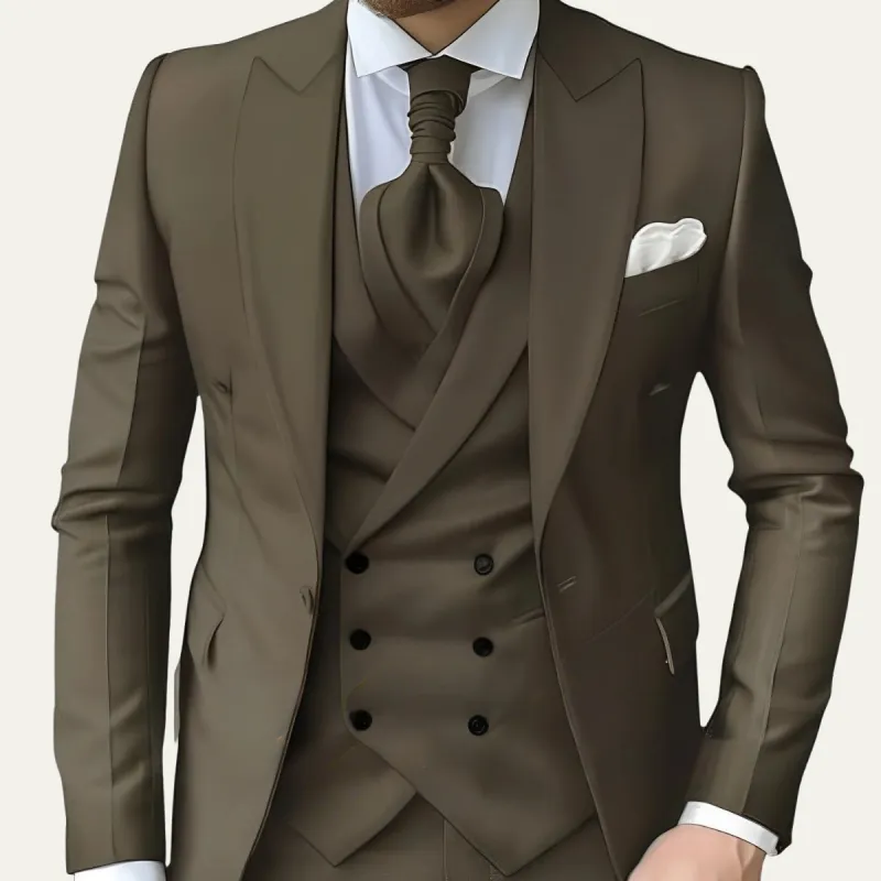 The Pegli Men’s 3 Piece Suit – Slim Fit Luxury Wedding & Dinner Suit Set made by Northstyle Fashion