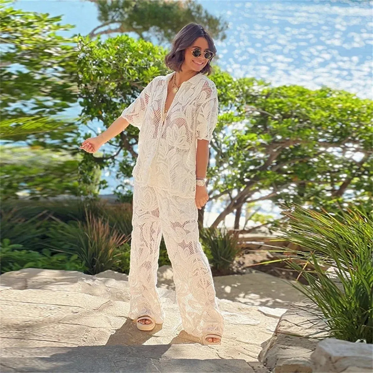 Seaside Serenity Lace Set sold by Northstyle Fashion