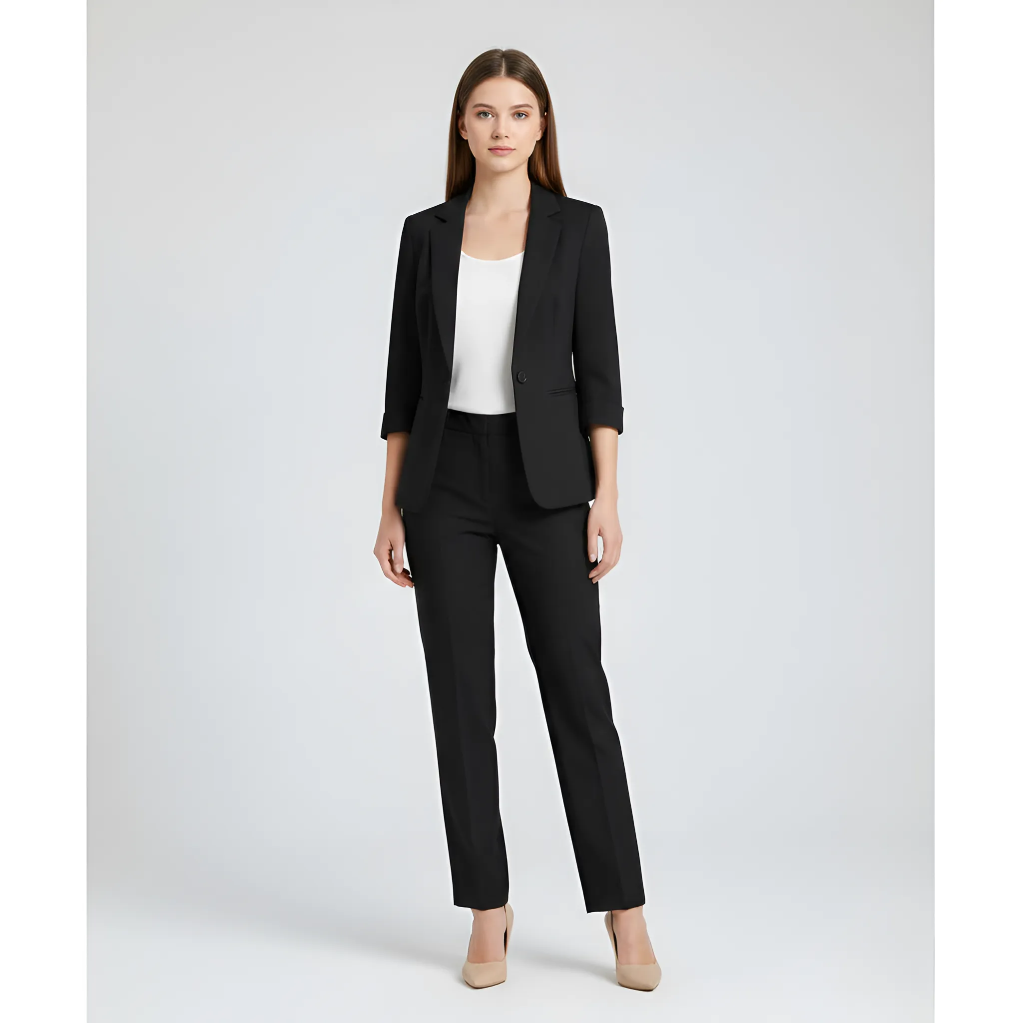 Elegant women's set with blazer and tailored trousers sold by Northstyle Fashion product image thumbnail 2