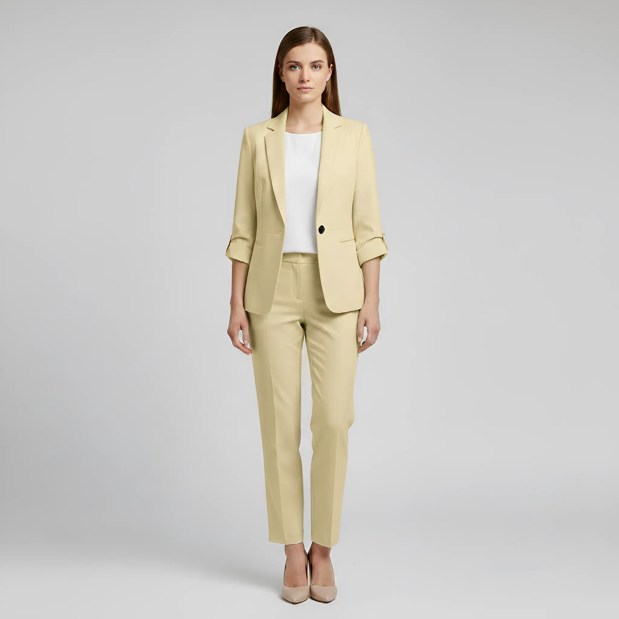Elegant women's set with blazer and tailored trousers sold by Northstyle Fashion product image thumbnail 3