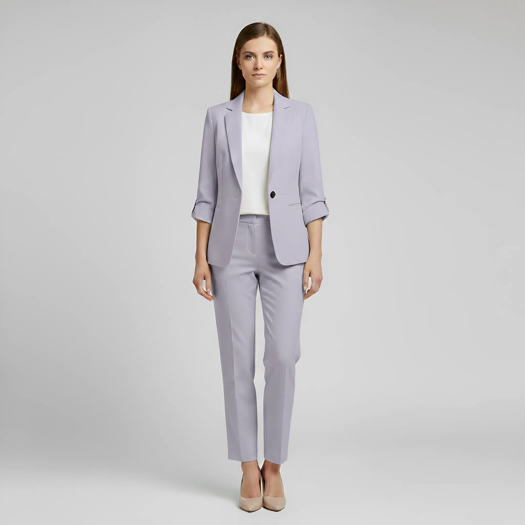 Elegant women's set with blazer and tailored trousers sold by Northstyle Fashion product image thumbnail 4