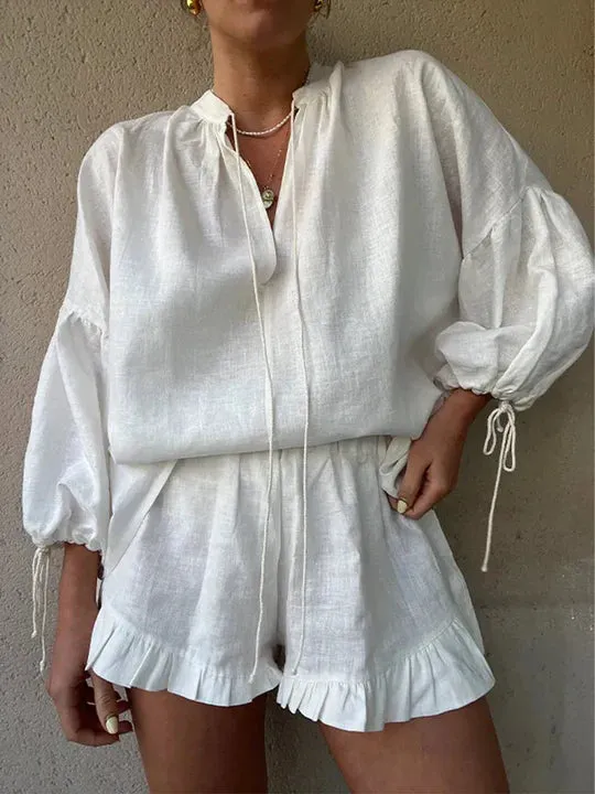 Serene Ruffle Lounge Set sold by Northstyle Fashion product image thumbnail 4