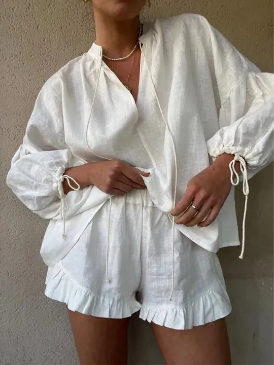 Serene Ruffle Lounge Set sold by Northstyle Fashion