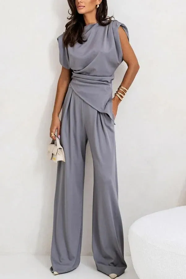Women's Poised Allure Draped Two-Piece Set sold by Northstyle Fashion