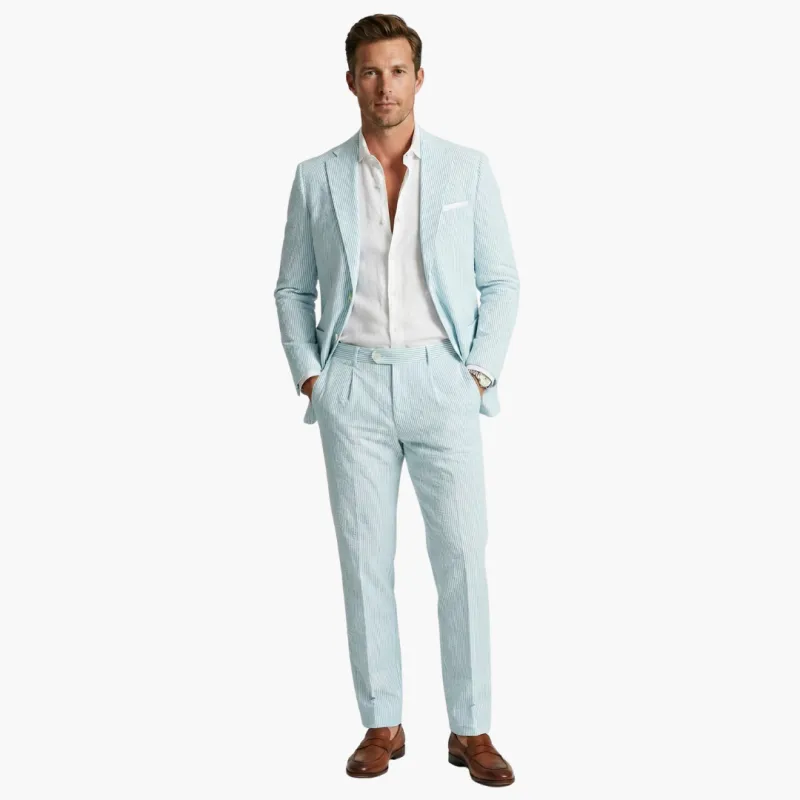Men's Summer Suit Two-Piece with Pinstripes and Slim Fit made by Northstyle Fashion