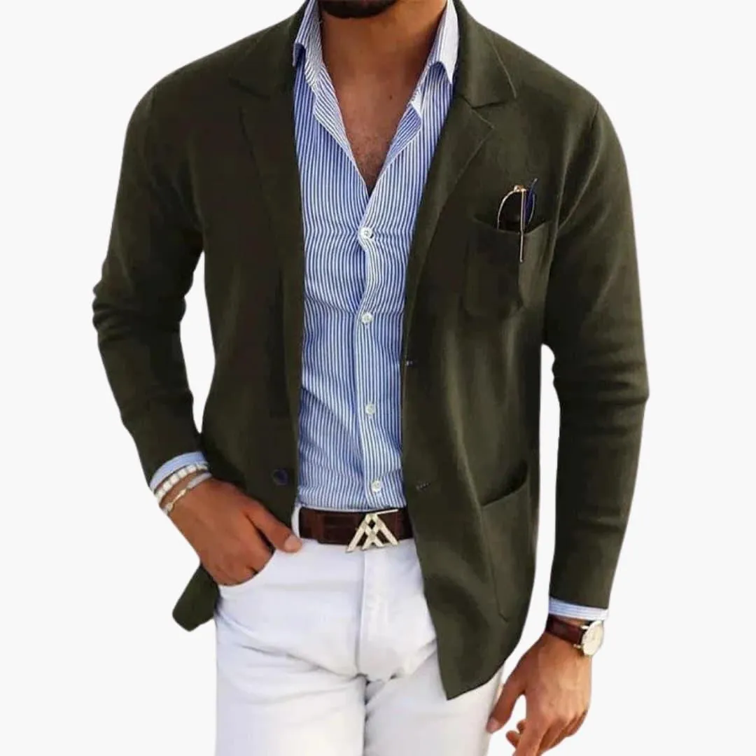 Men’s Knit Blazer with Lapel Collar and Closure sold by Northstyle Fashion product image thumbnail 2
