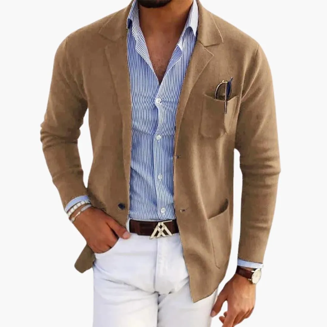 Men’s Knit Blazer with Lapel Collar and Closure sold by Northstyle Fashion product image thumbnail 4