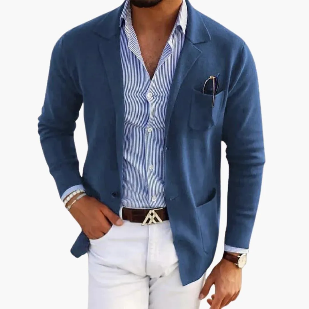 Men’s Knit Blazer with Lapel Collar and Closure sold by Northstyle Fashion