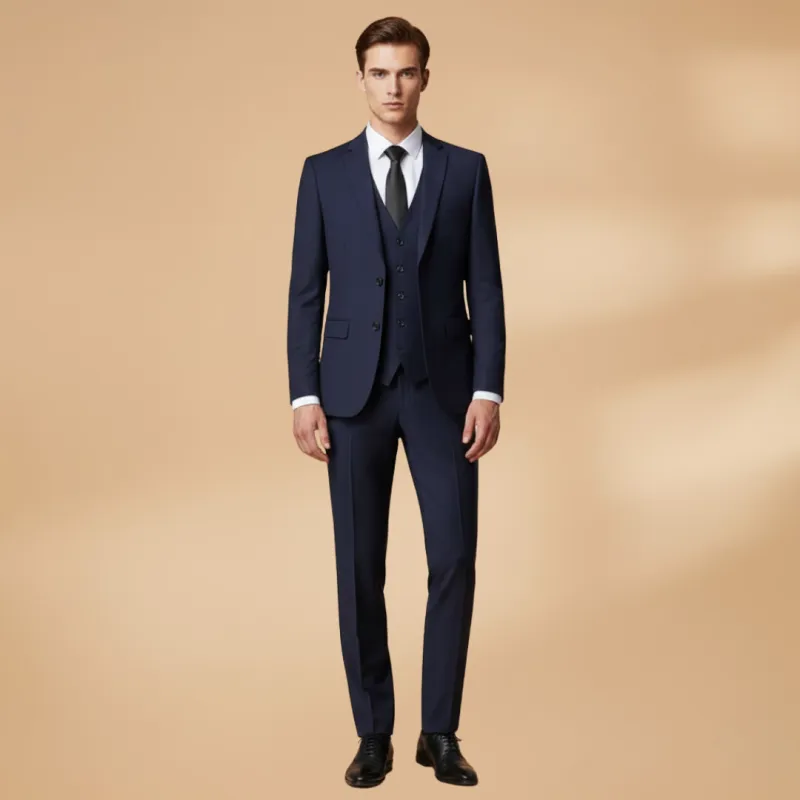 Men’s Three-Piece Suit Set with Jacket-Waistcoat and Straight-Leg Trousers made by Northstyle Fashion