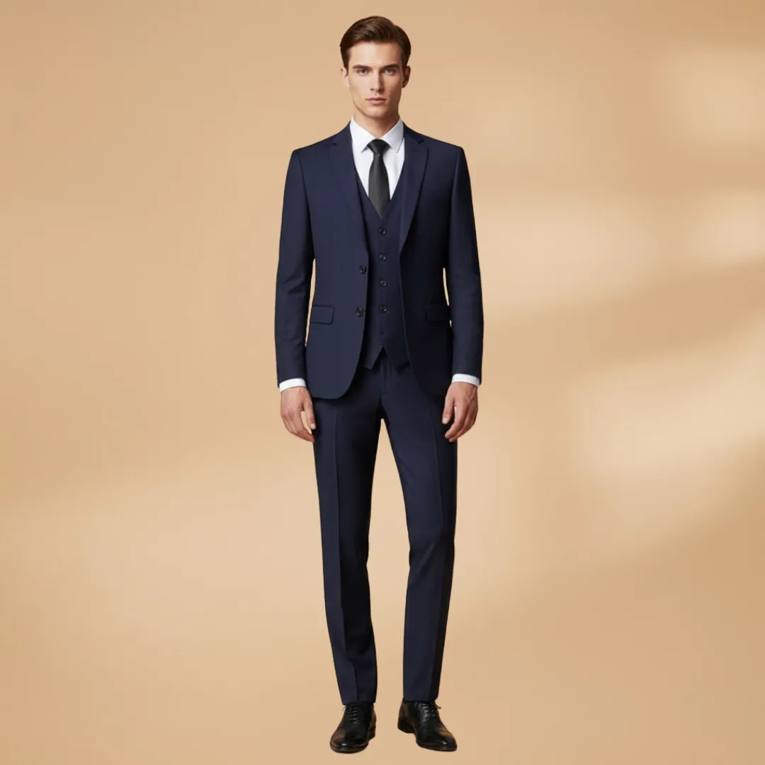 Men’s Three-Piece Suit Set with Jacket-Waistcoat and Straight-Leg Trousers sold by Northstyle Fashion