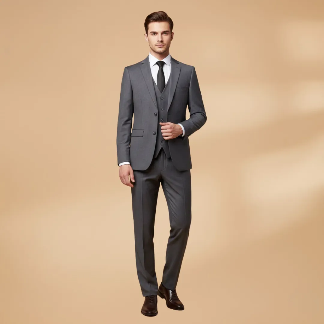 Men’s Three-Piece Suit Set with Jacket-Waistcoat and Straight-Leg Trousers sold by Northstyle Fashion product image thumbnail 3