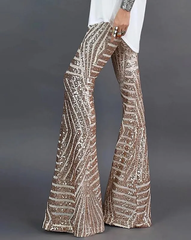 Flared Sequin Pants For Women | Glamour made by Northstyle Fashion