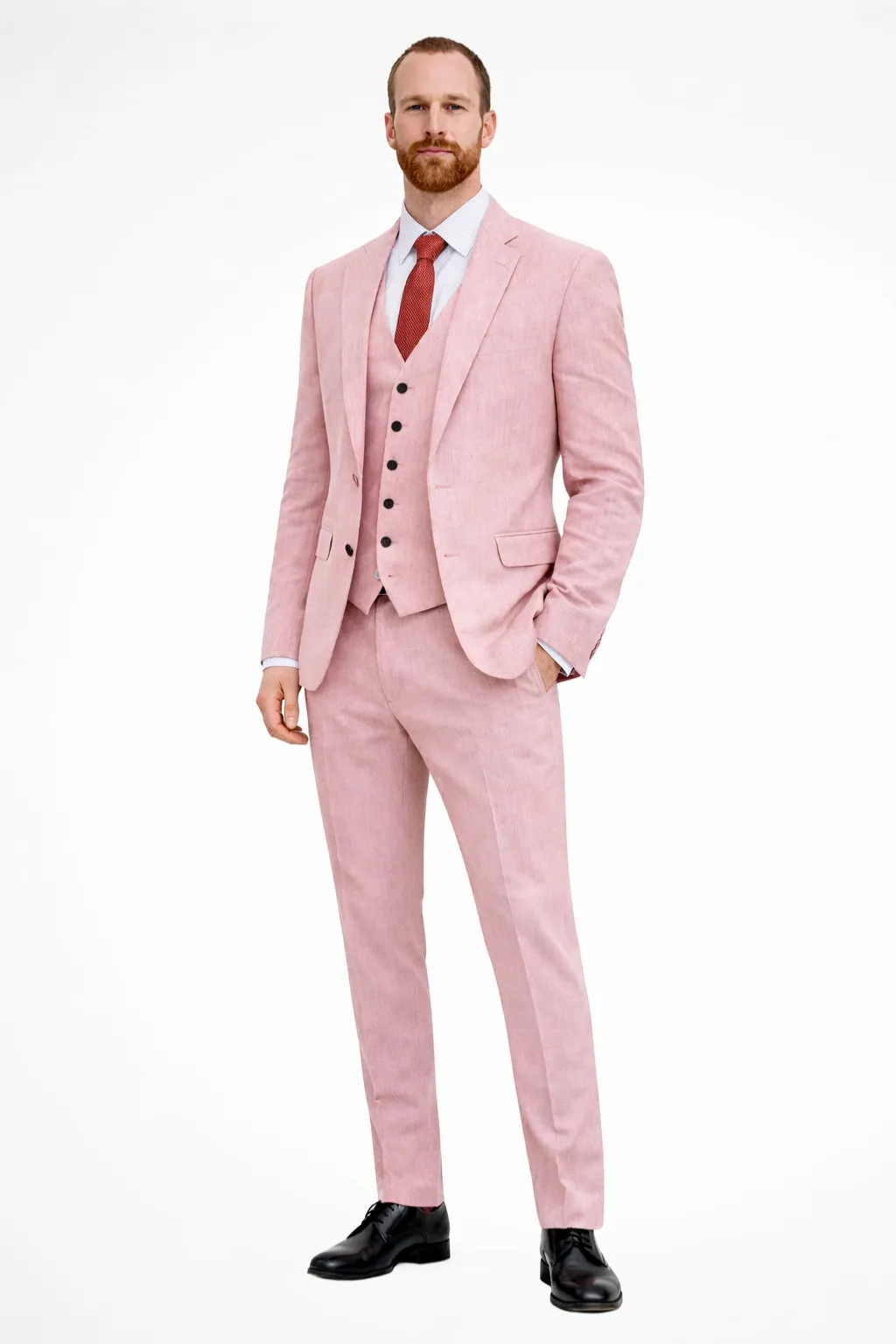Clifton | Men Linen Three Piece Wedding Guest Suit Blazer Trousers and Waistcoat Set sold by Northstyle Fashion product image thumbnail 5