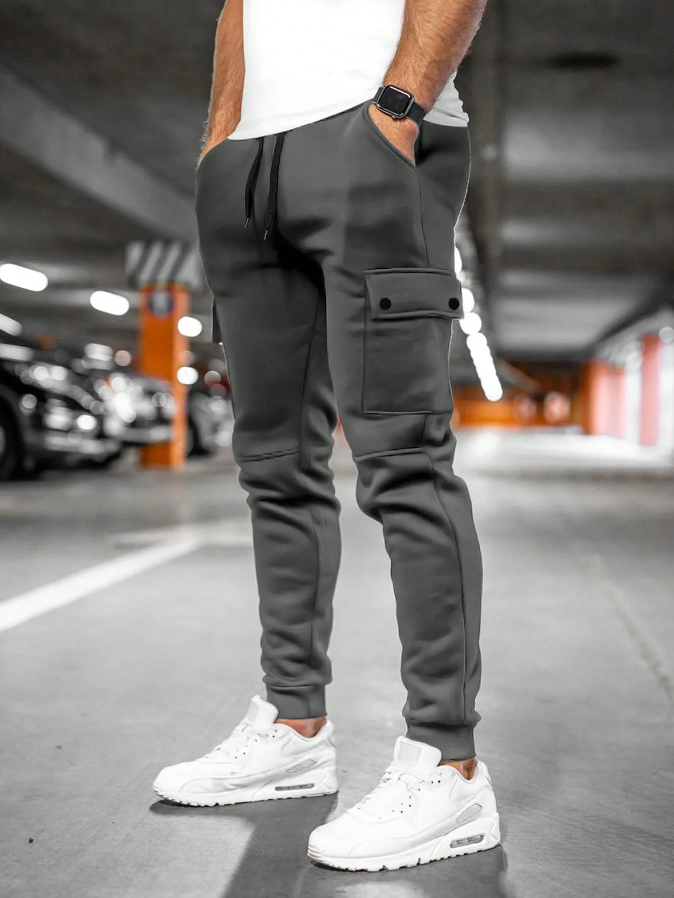 Casual Men's Cargo Jogger Trousers with Drawstring Waist sold by Northstyle Fashion