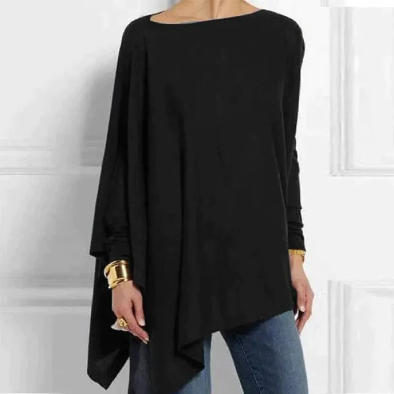 Loose Fit Long Sleeve Asymmetrical Tunic made by Northstyle Fashion
