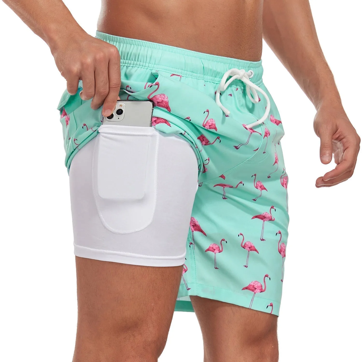 Men's Swim Shorts - Multi-Print Selection and Integrated Compression Liner sold by Northstyle Fashion product image thumbnail 3