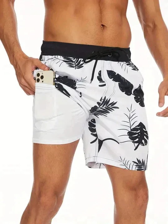 Men's Swim Shorts - Multi-Print Selection and Integrated Compression Liner sold by Northstyle Fashion product image thumbnail 4