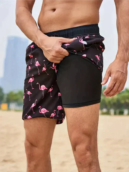 Men's Swim Shorts - Multi-Print Selection and Integrated Compression Liner sold by Northstyle Fashion product image thumbnail 2