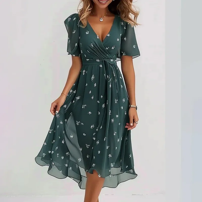 Women's Summer Dress | Floral Wrap Midi made by Northstyle Fashion
