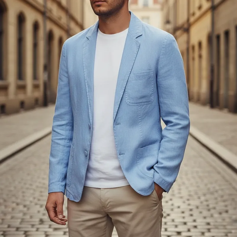 Linen Blazer Lightweight Single Breasted Men made by Northstyle Fashion