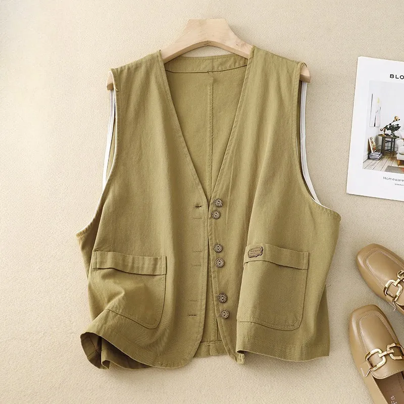 Women's Woman's Vest | Patch Pockets Buttons Down sold by Northstyle Fashion product image thumbnail 2