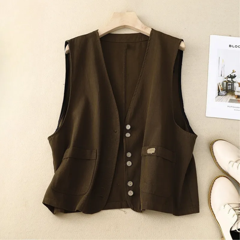 Women's Woman's Vest | Patch Pockets Buttons Down sold by Northstyle Fashion product image thumbnail 3