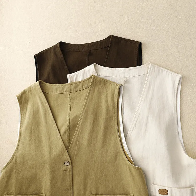 Women's Woman's Vest | Patch Pockets Buttons Down sold by Northstyle Fashion product image thumbnail 4
