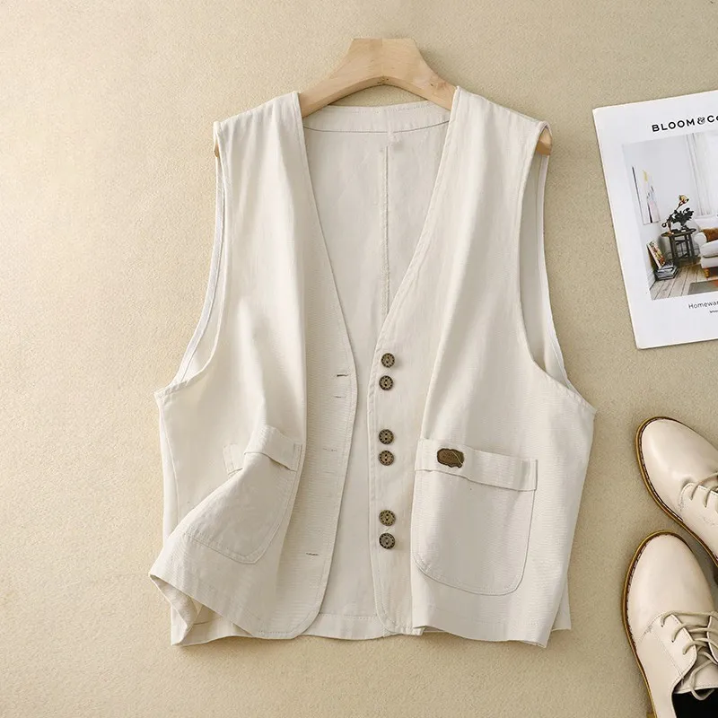 Women's Woman's Vest | Patch Pockets Buttons Down sold by Northstyle Fashion