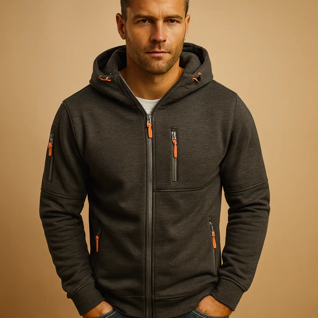 Men's hoodie with zipper and hood comfortable fit sold by Northstyle Fashion product image thumbnail 4