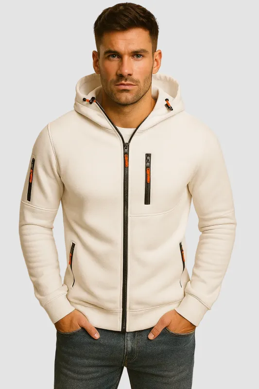 Men's hoodie with zipper and hood comfortable fit made by Northstyle Fashion