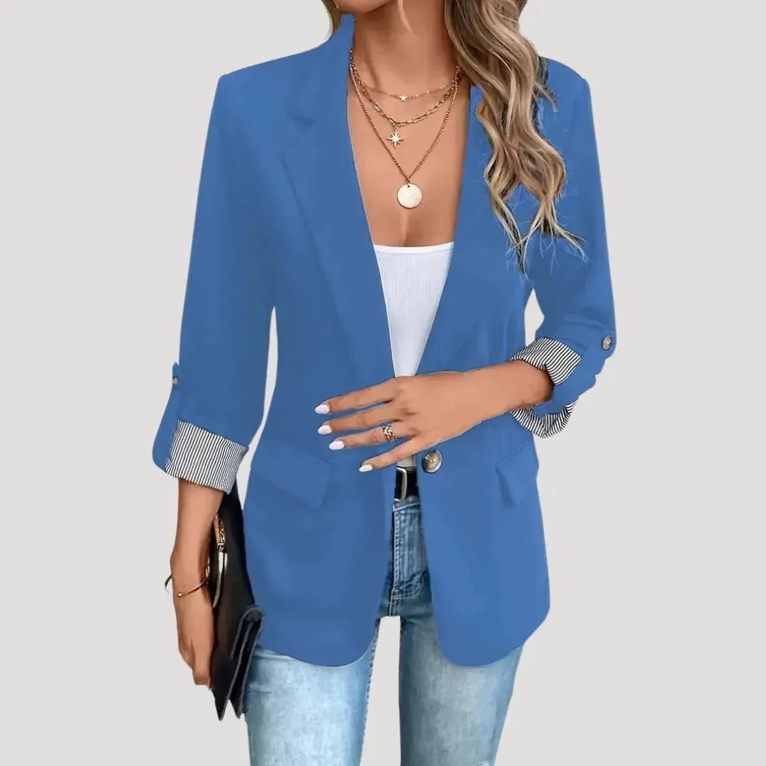 Women’s Tailored Blazer – Classic Single-Breasted with Roll-Up Sleeves sold by Northstyle Fashion product image thumbnail 3