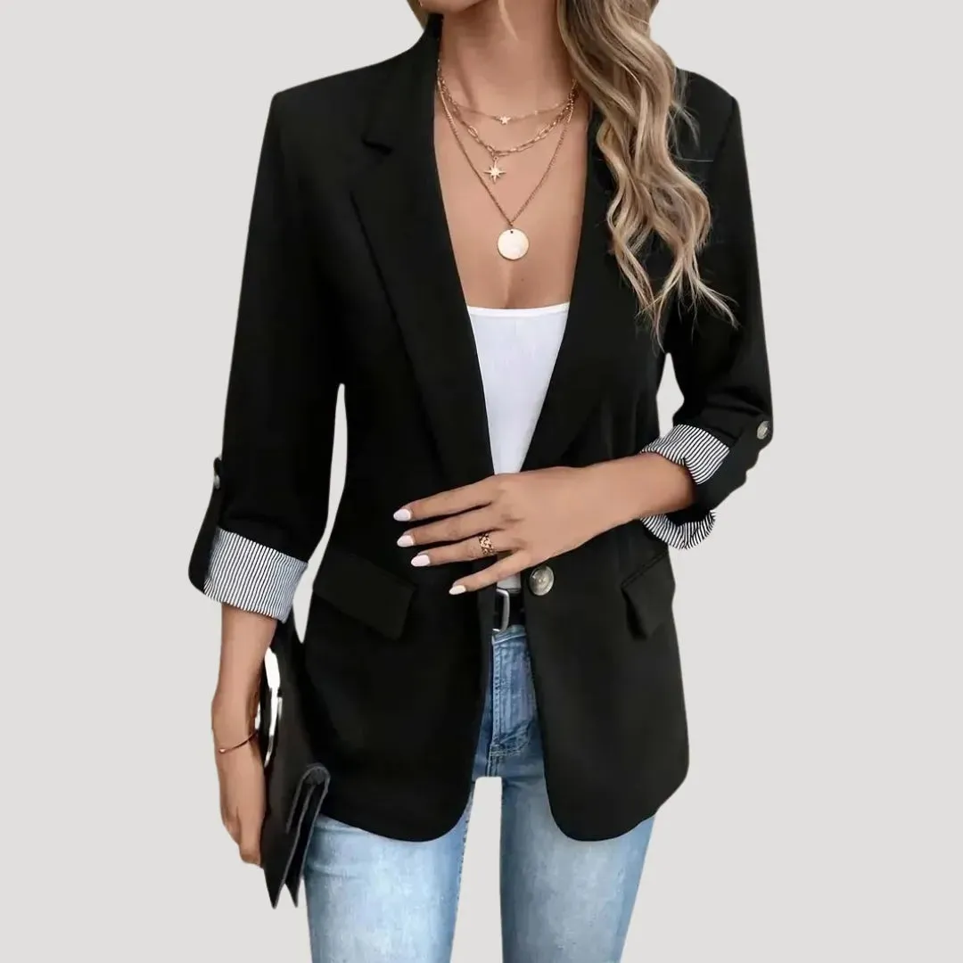 Women’s Tailored Blazer – Classic Single-Breasted with Roll-Up Sleeves sold by Northstyle Fashion product image thumbnail 5
