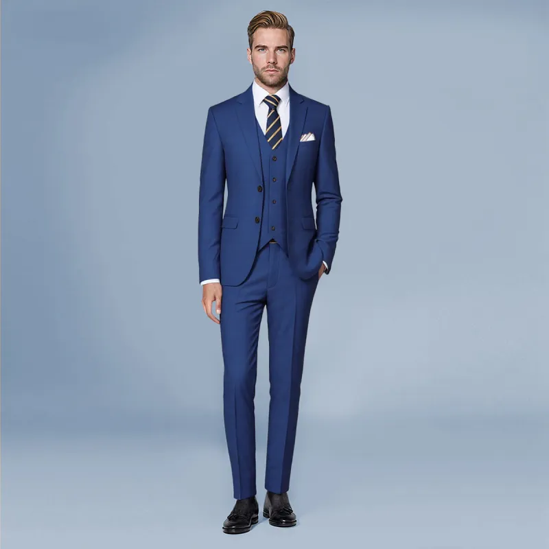 3-Piece Solid Two-Button Suit Navy N1832 Series made by Northstyle Fashion
