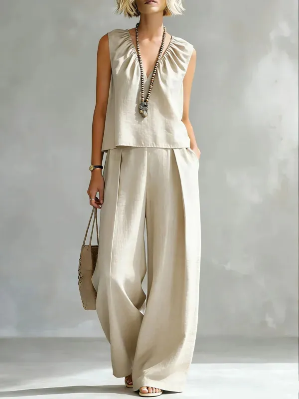 Women's Alivia Sleeveless Lounge Set made by Northstyle Fashion