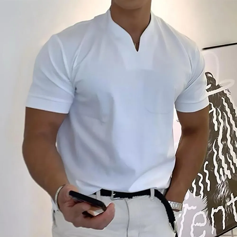 Men's Modern V-Neck Short Sleeve T-Shirt sold by Northstyle Fashion