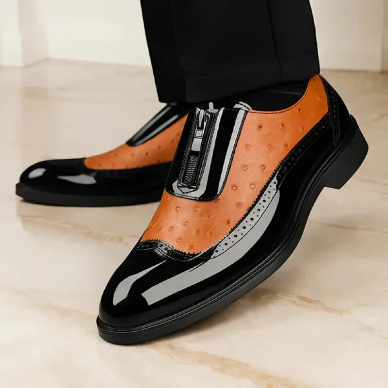 Oxford Ostrich Leather Shoes made by Northstyle Fashion