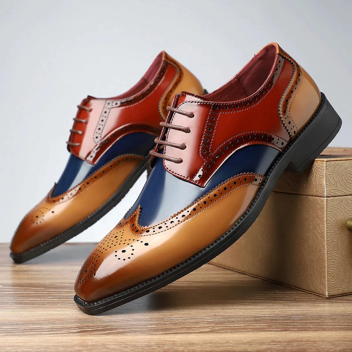 Arc Leather Wingtip Oxford Shoes sold by Northstyle Fashion product image thumbnail 5