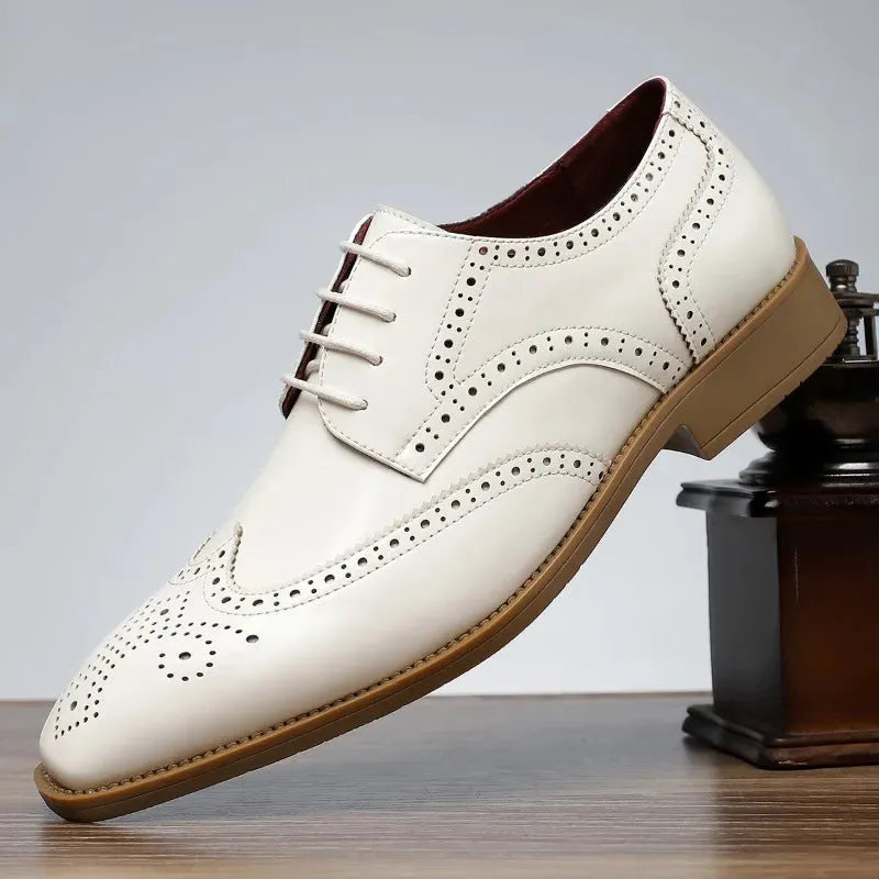 Arc Leather Wingtip Oxford Shoes made by Northstyle Fashion