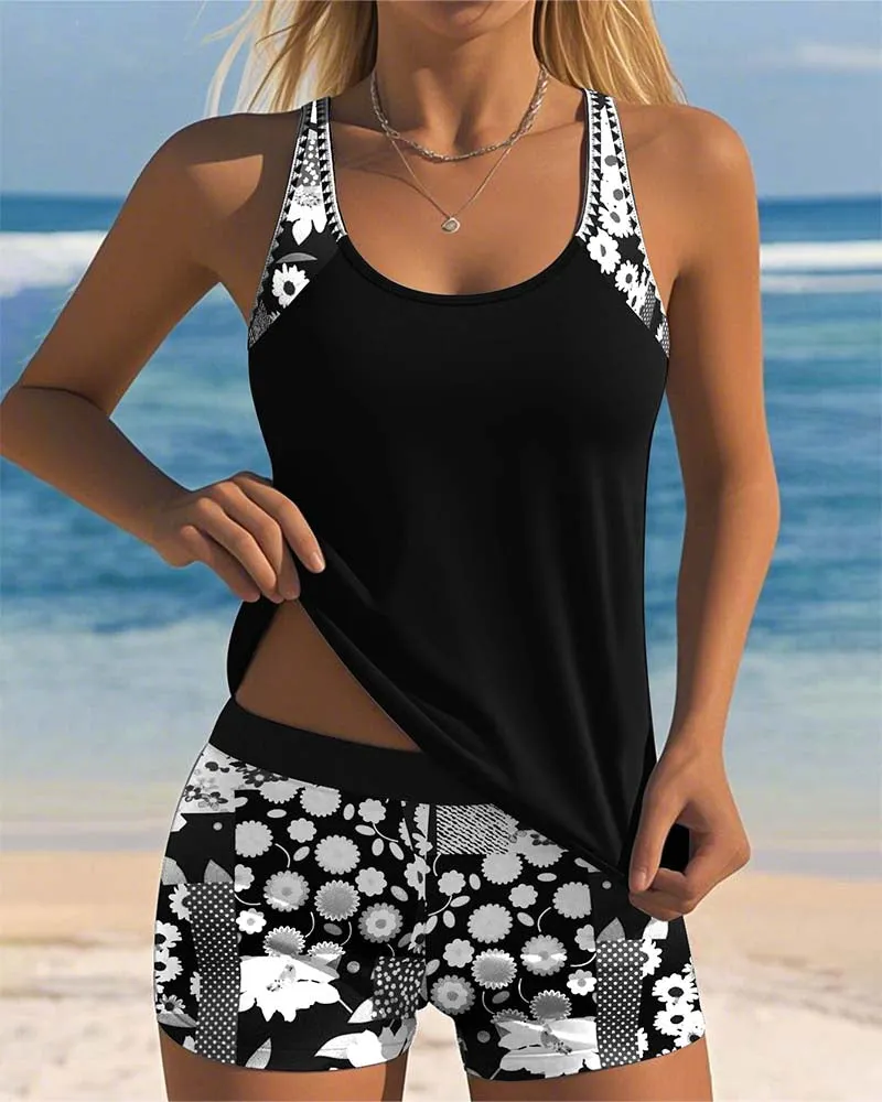 Women's Printed Tankini Set with Matching Swim Shorts sold by Northstyle Fashion product image thumbnail 5