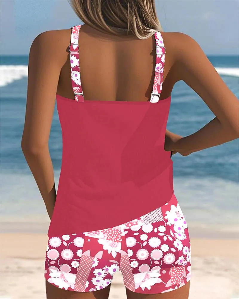 Women's Printed Tankini Set with Matching Swim Shorts sold by Northstyle Fashion product image thumbnail 2